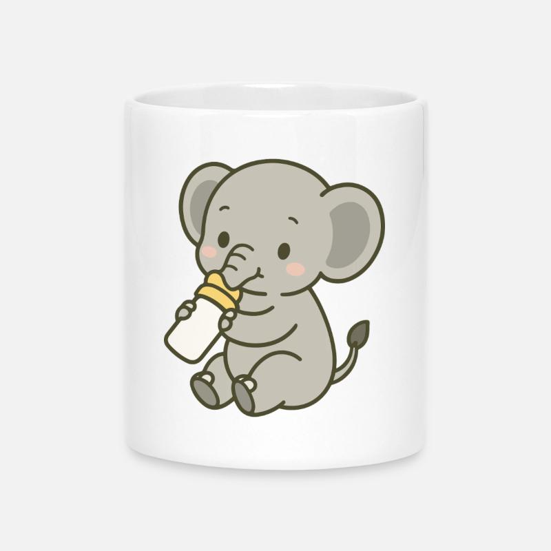 Tiny Trunk Sip - Mug with Heart-Shaped Handle - white