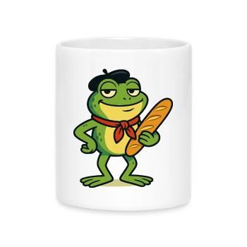 Whimsical france Froggy Baker Illustration - Mug with Heart-Shaped Handle - white - Front