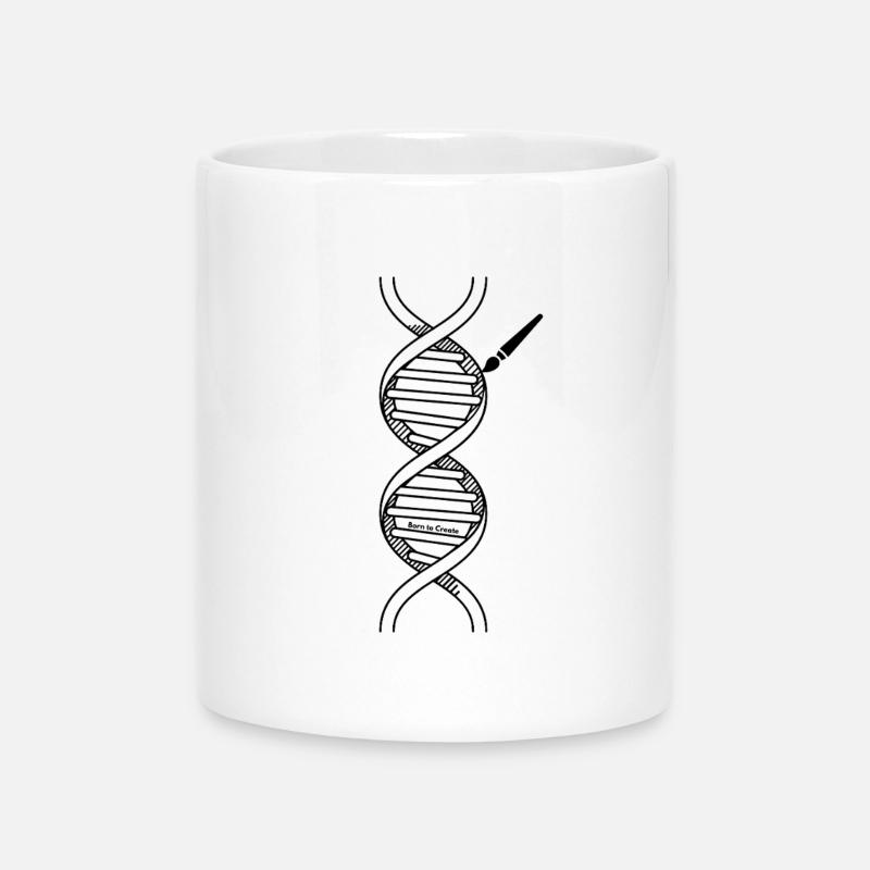 Abstract Geometric Spiral Art Print - Mug with Heart-Shaped Handle - white