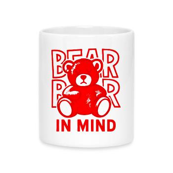 Bear in Mind – Roter Teddy Bär Shirt Statement Red - Tasse mit Herzhenkel - Weiß - Vorne