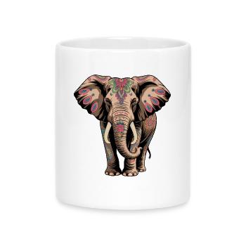 Elefant Rüsseltier Afrika Safari Wildnis Elefanten - Tasse mit Herzhenkel - Weiß - Vorne
