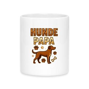 Hunde Papa Shirt für Gassigänger & Hundeliebhaber - Tasse mit Herzhenkel - Weiß - Vorne