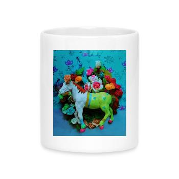 Colorful Carnival Horse - Mug with Heart-Shaped Handle - white - Front