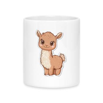 Lama Alpaka Llama Tier Geschenk - Tasse mit Herzhenkel - Weiß - Vorne