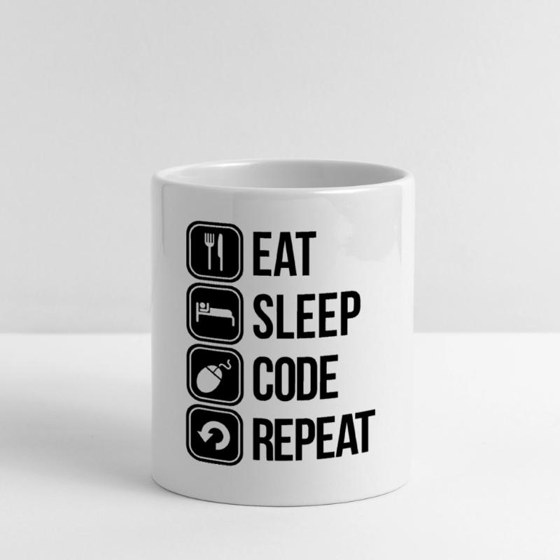 eat sleep code Mug avec anse en forme de cœur