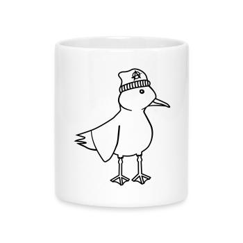Seagull Anarchy – Vilain Maritime Hipster Art côtier - Mug avec anse en forme de cœur - blanc - Devant