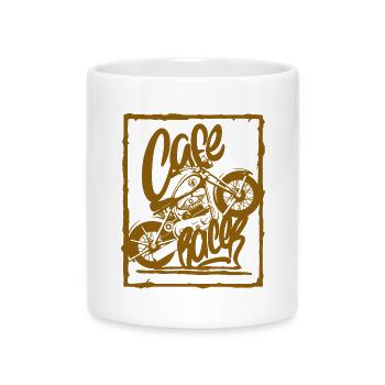 Croquis de moto vintage - Mug avec anse en forme de cœur - blanc - Devant