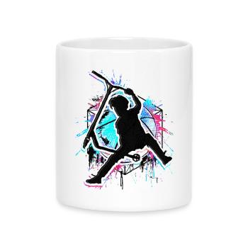 Bunter Stunt Scooter - Farbiger Stuntscooter - Tasse mit Herzhenkel - Weiß - Vorne