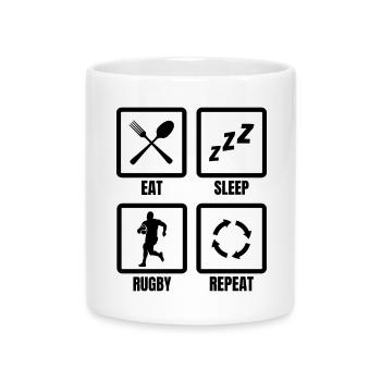 Horaire quotidien du rugby - Mug avec anse en forme de cœur - blanc - Devant