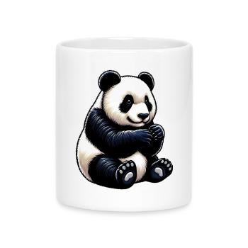 Panda - Mug with Heart-Shaped Handle - white - Front