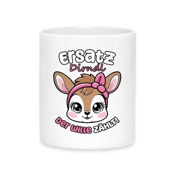 Kawaii Hirsch dit dirndl de remplacement, la volonté compte ! - Mug avec anse en forme de cœur - blanc - Devant