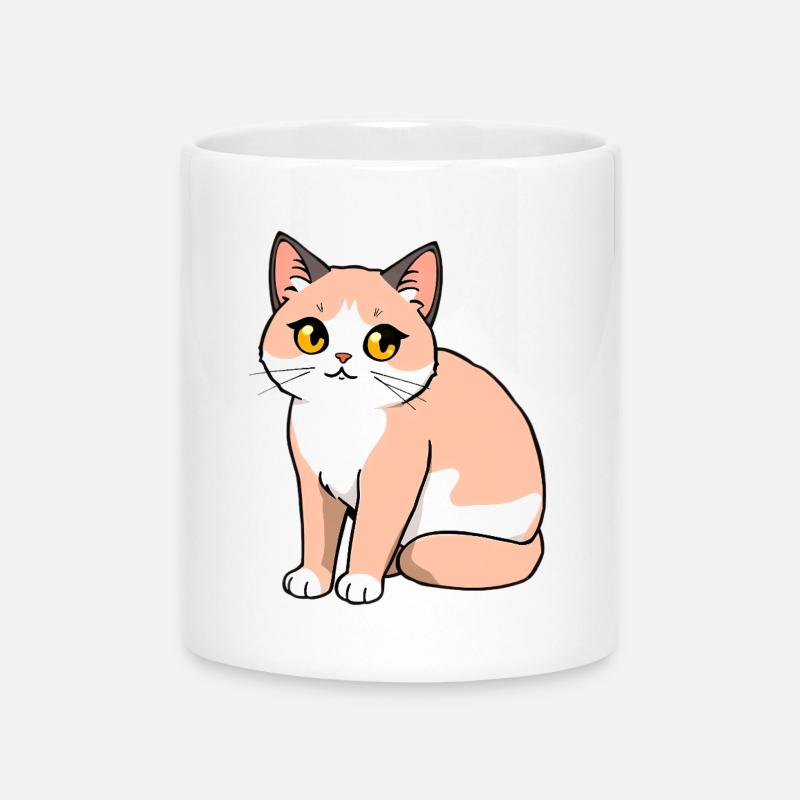 Chat - Mug avec anse en forme de cœur - blanc