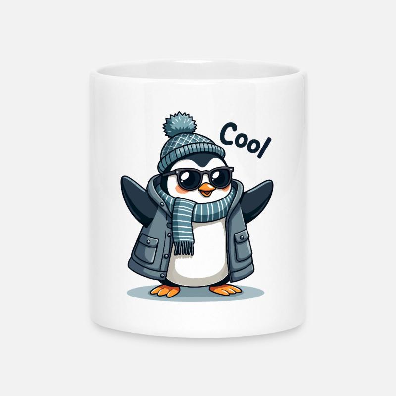 Coolguin - the cool penguin - Mug with Heart-Shaped Handle - white
