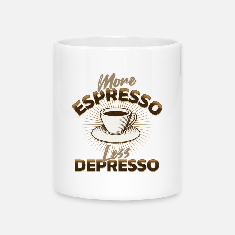Plus d’espresso - Mug avec anse en forme de cœur - blanc