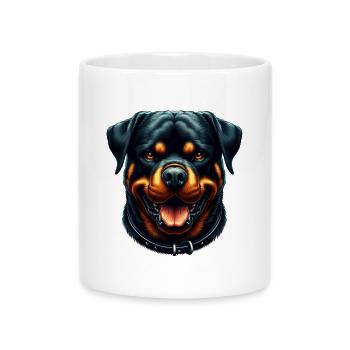 Un rottweiler paisible - Mug avec anse en forme de cœur - blanc - Devant