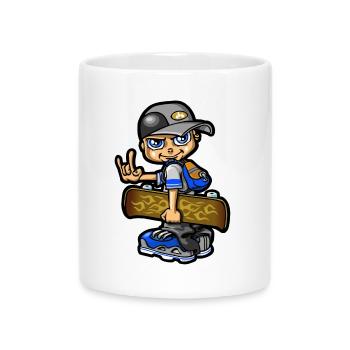 bboy und Skate- - Tasse mit Herzhenkel - Weiß - Vorne