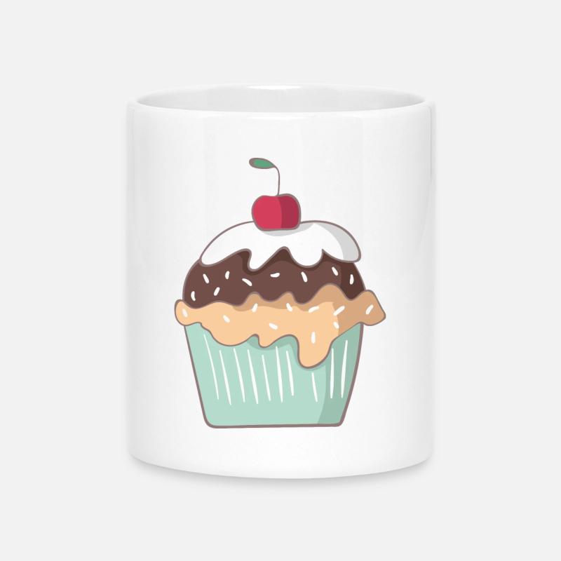 Cupcake - Mug avec anse en forme de cœur - blanc