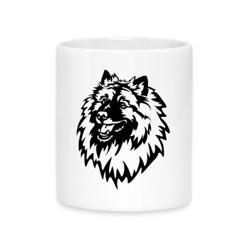 Tête de Wolfsspitz - Mug avec anse en forme de cœur - blanc - Devant