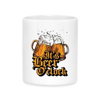 Its Beer O'Clock - Tasse mit Herzhenkel - Weiß - Vorne