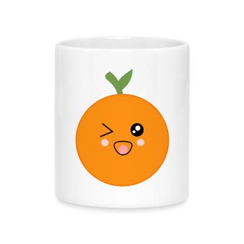 Orangen Frucht Früchte Kostüm Fasching Karneval - Tasse mit Herzhenkel - Weiß - Vorne