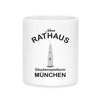 München Glockenspielturm Neues Rathaus - Tasse mit Herzhenkel - Weiß - Vorne