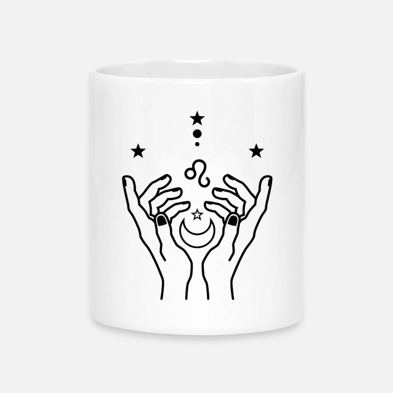 Monochrome Geometrie-Burst - Tasse mit Herzhenkel - Weiß