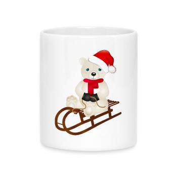 enchanting polar bear while sledging - Mug with Heart-Shaped Handle - white - Front