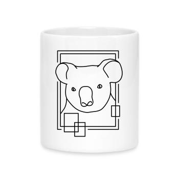 Koala en forme géométrique - Conception d’art au trait - Mug avec anse en forme de cœur - blanc - Devant
