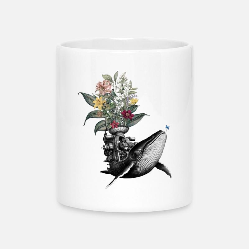 Congratulations – Frog, Whale, Flowers - Mug with Heart-Shaped Handle - white