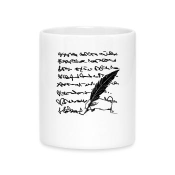 Écriture automatique Letter - Mug avec anse en forme de cœur - blanc - Devant