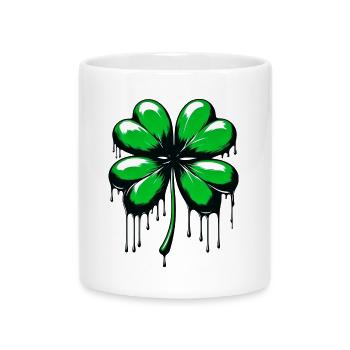 Four-leaf clover - Mug with Heart-Shaped Handle - white - Front