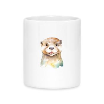 Verspielte Otter - Tasse mit Herzhenkel - Weiß - Vorne