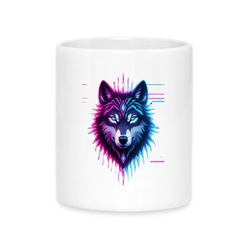 Couronne de Cristal de Loup Néon - Mug avec anse en forme de cœur - blanc - Devant