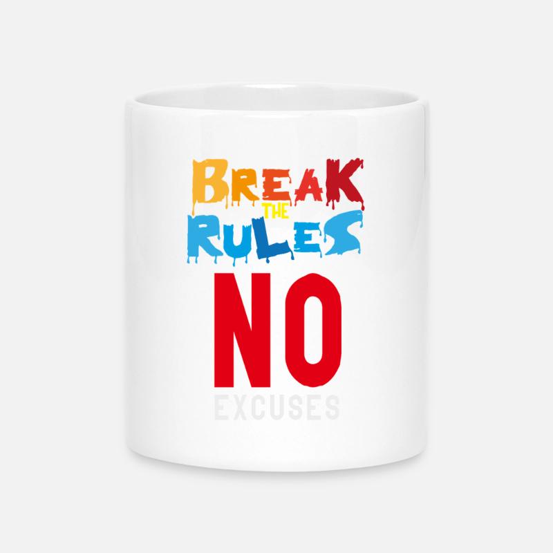 Brechen Sie die Regeln - Tasse mit Herzhenkel - Weiß