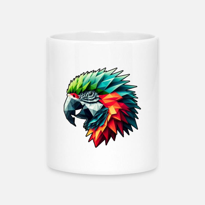 Perroquet dans le design polygonal coloré - Mug avec anse en forme de cœur - blanc