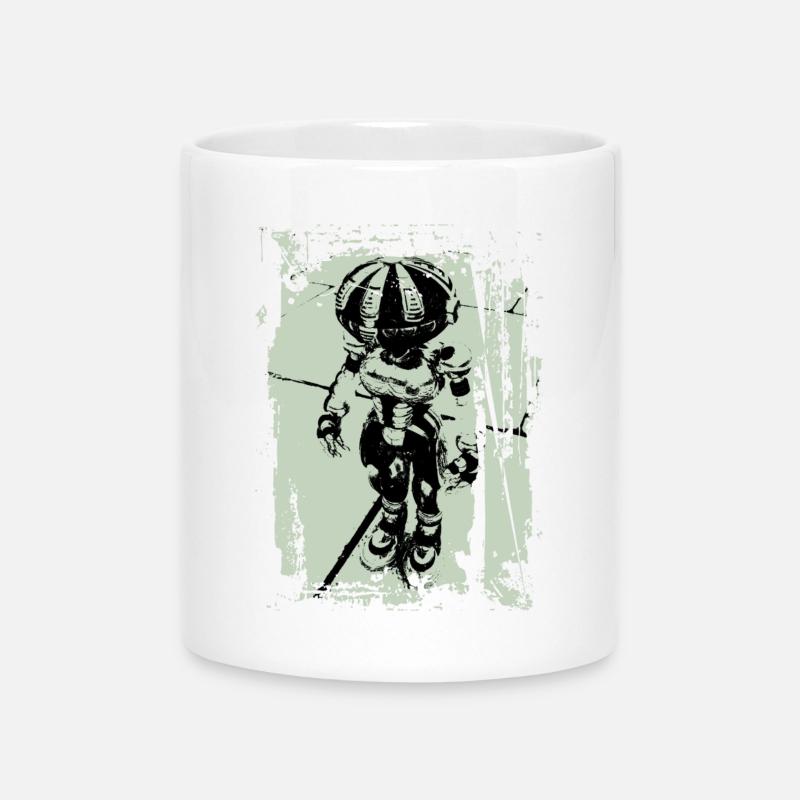 Robo métal vert - Mug avec anse en forme de cœur - blanc