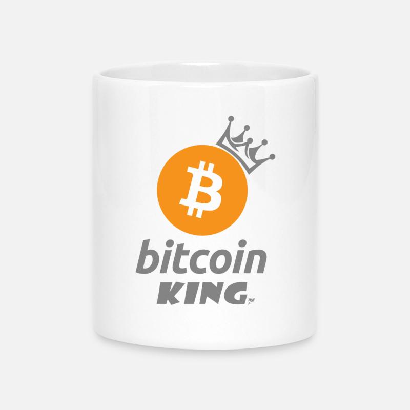 Bitcoin King Crown Logo Tee - Mug with Heart-Shaped Handle - white