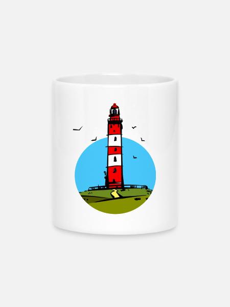 Leuchtturm Amrum Design - Tasse mit Herzhenkel - Weiß