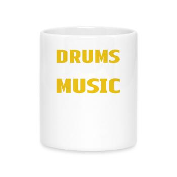 Rhythmic Drumming Art Design - Mug with Heart-Shaped Handle - white - Front