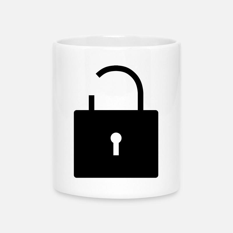 No security no security open lock lock - Mug with Heart-Shaped Handle - white