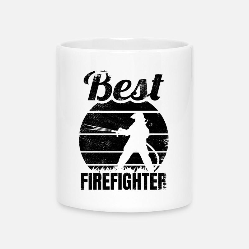 Best firefighter - Mug with Heart-Shaped Handle - white