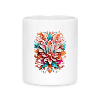 Colorful floral splendor pattern - Mug with Heart-Shaped Handle - white - Front