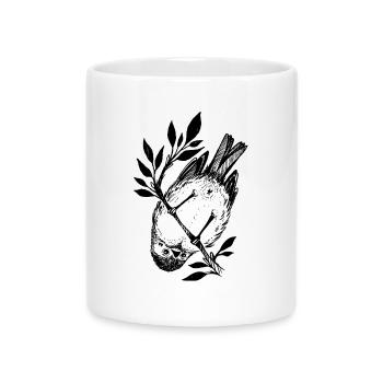 Kleiner frecher Vogel - Tasse mit Herzhenkel - Weiß - Vorne