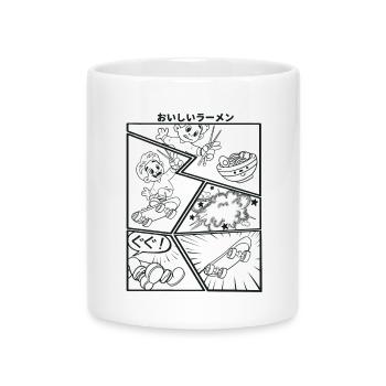 Chasing Ramen Cartoon - Tasse mit Herzhenkel - Weiß - Vorne