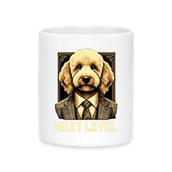 Goldendoodle Dog Next Level Suit Gift - Mug with Heart-Shaped Handle - white - Front
