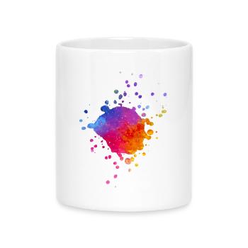 Colorful Paint Splashes - Gradient Watercolor Painting - Mug with Heart-Shaped Handle - white - Front