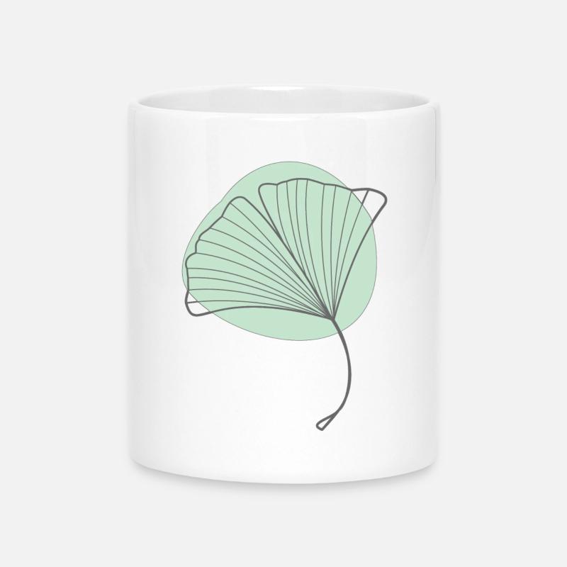 Ginkgo - Mug avec anse en forme de cœur - blanc