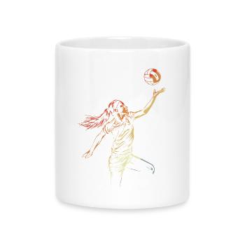 Volleyballerin Skizze - Tasse mit Herzhenkel - Weiß - Vorne