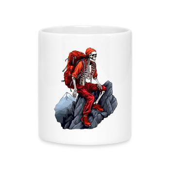Skeletons Mountaineer / Hiking Skeleton - Mug with Heart-Shaped Handle - white - Front