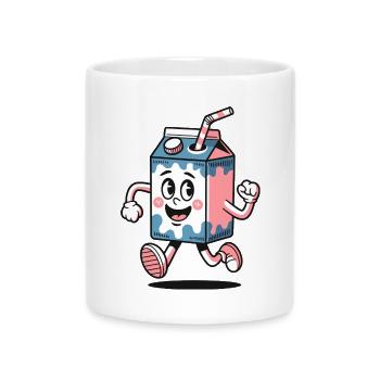Milk Carton Mascot Dash - Mug with Heart-Shaped Handle - white - Front